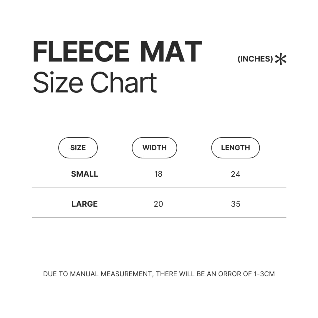 Fleece Mat Size Chart - Monster Hunter UK Shop