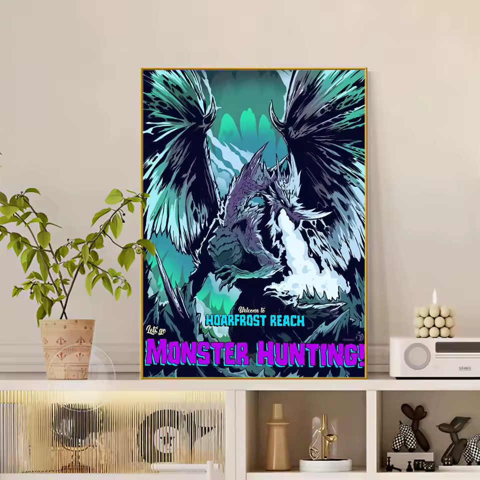 Monster Hunter Frostfang Wyvern Wall Art
