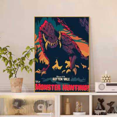 Monster Hunter Crimson Wyvern Wall Art