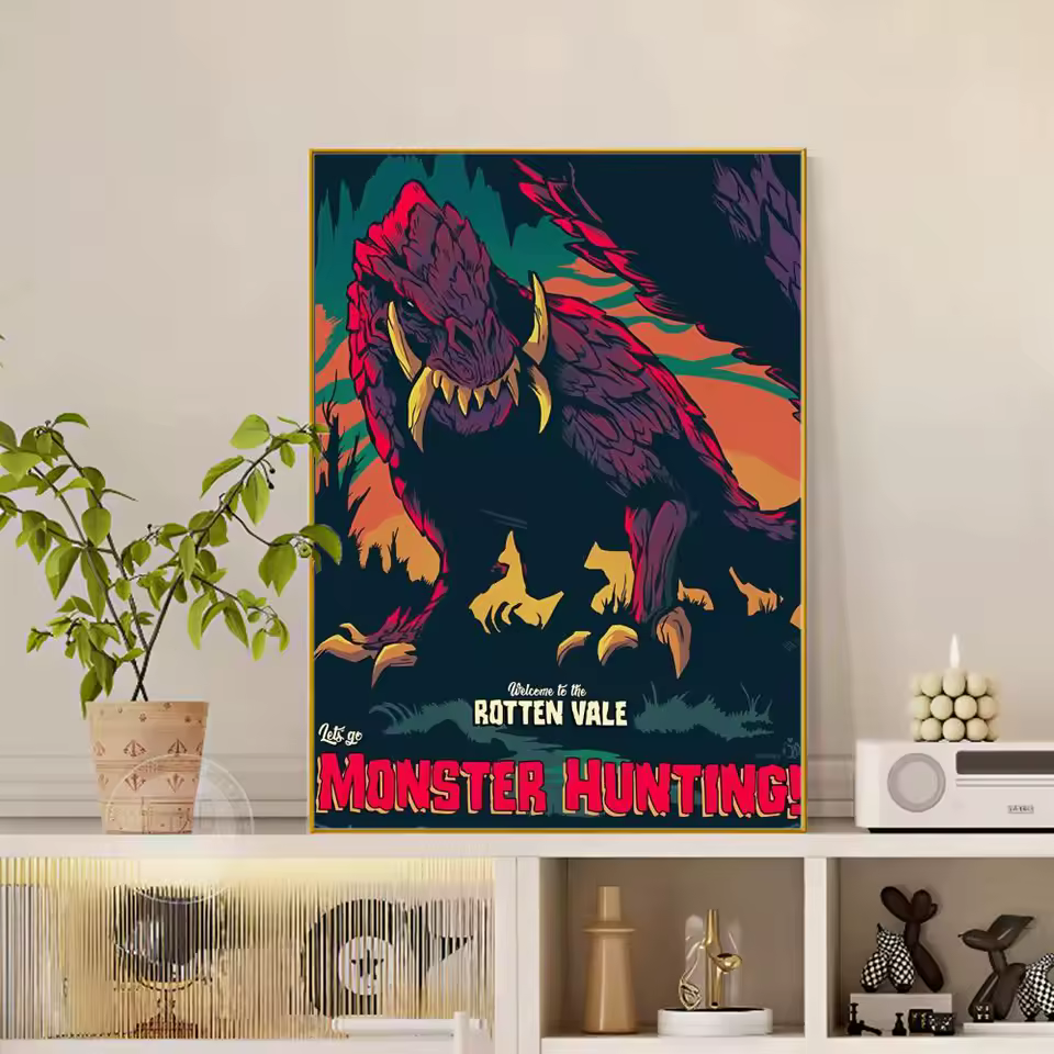 Monster Hunter Crimson Wyvern Wall Art