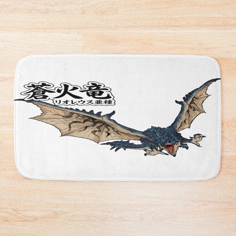 Azure Rathalos The Azure Fire Wyvern Bath Mat