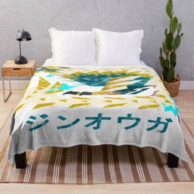 Iceborne Zinogre Kanji Icon Throw Blanket