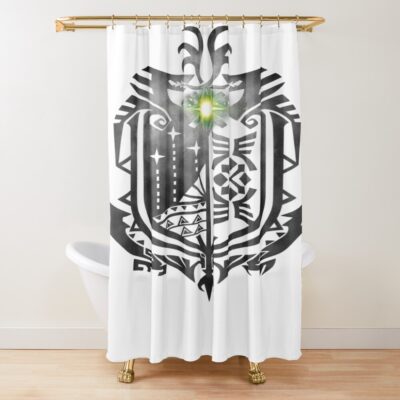 Monster Hunter World Logo Shower Curtain