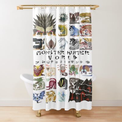 Monster Hunter World Shower Curtain