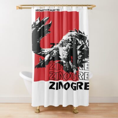 Black And White Zinogre Shower Curtain