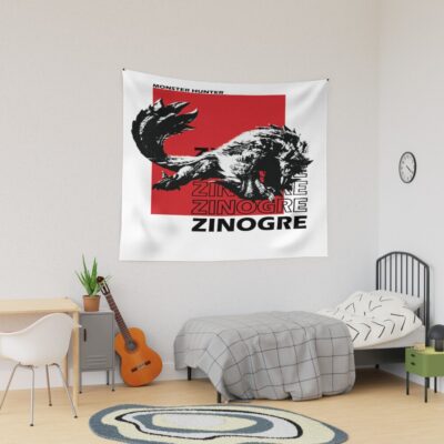 Black And White Zinogre Tapestry