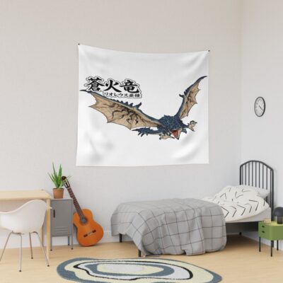 Azure Rathalos The Azure Fire Wyvern Tapestry