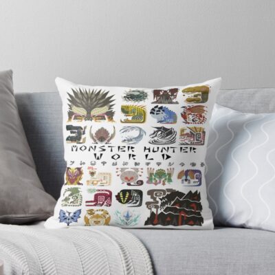 Monster Hunter World Throw Pillow