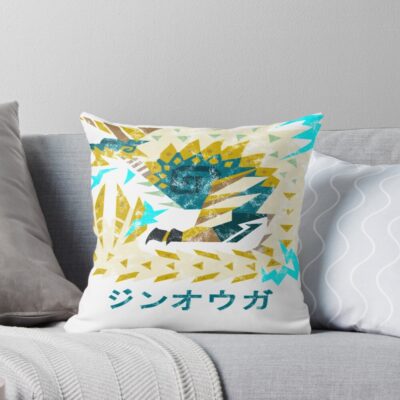 Iceborne Zinogre Kanji Icon Throw Pillow