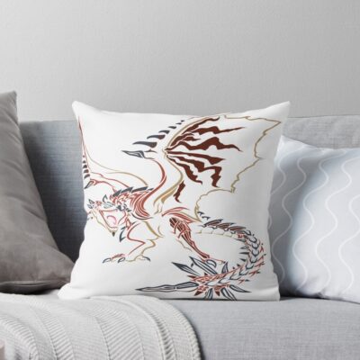 Rathalos Monster Hunter World Throw Pillow