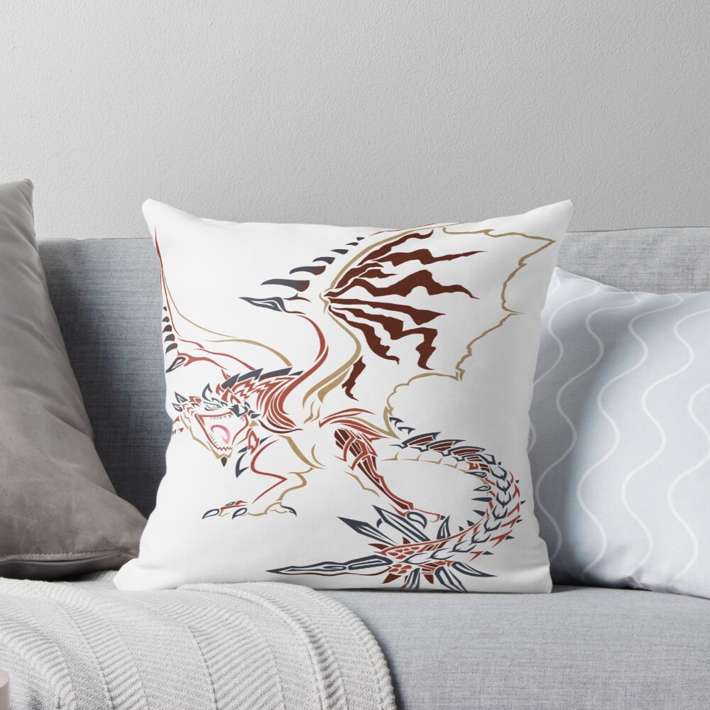 Rathalos Monster Hunter World Throw Pillow