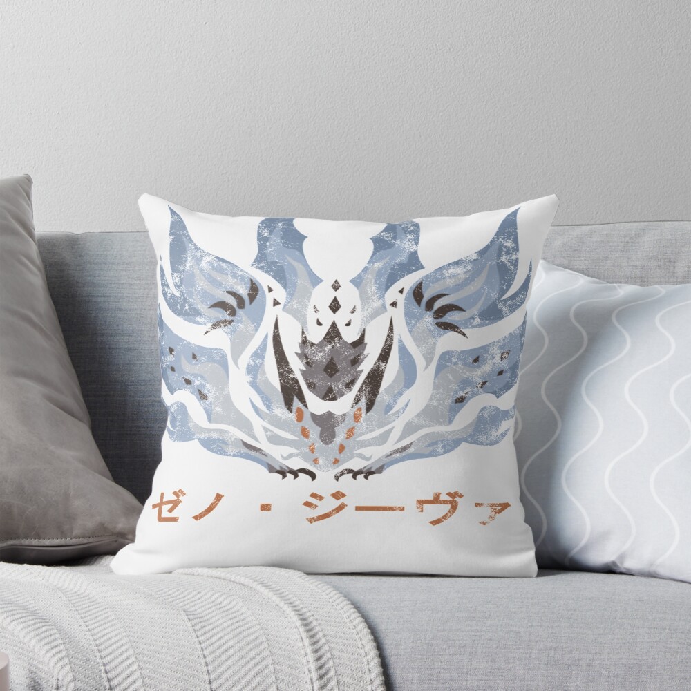 Monster Hunter Xeno Jiiva Kanji Throw Pillow