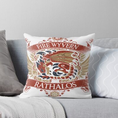 Rathalos Signature Vintage Throw Pillow