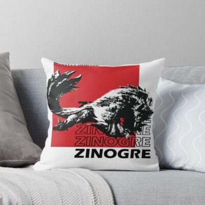 Black And White Zinogre Throw Pillow